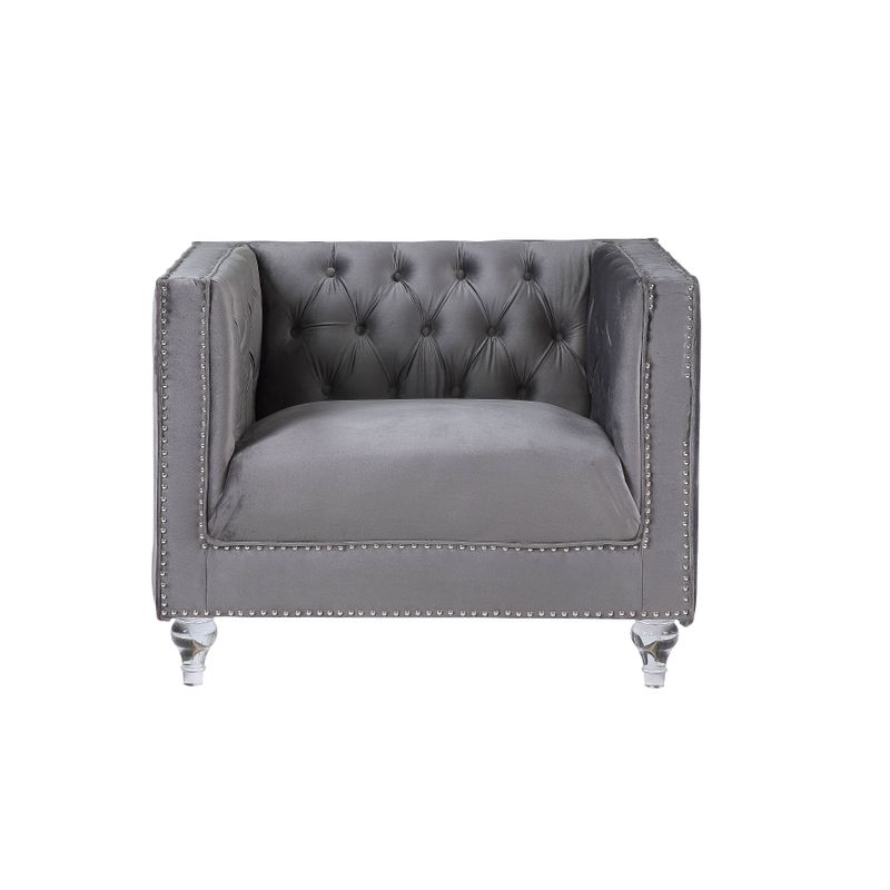 ACME HeiberoII Chair, Gray Velvet