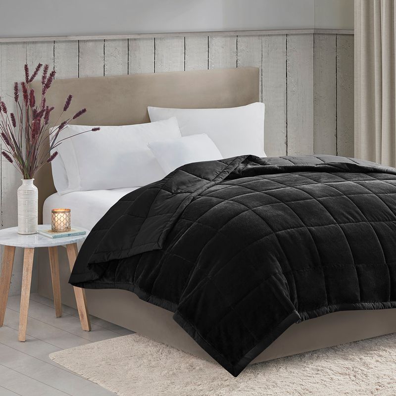 Black Coleman Reversible HeiQ Smart Temperature Down Alternative Blanket Twin/Twin XL