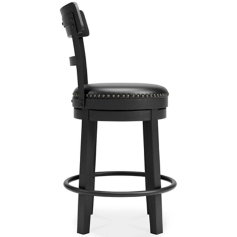Black Valebeck Upholstered Swivel Barstool (1/CN)