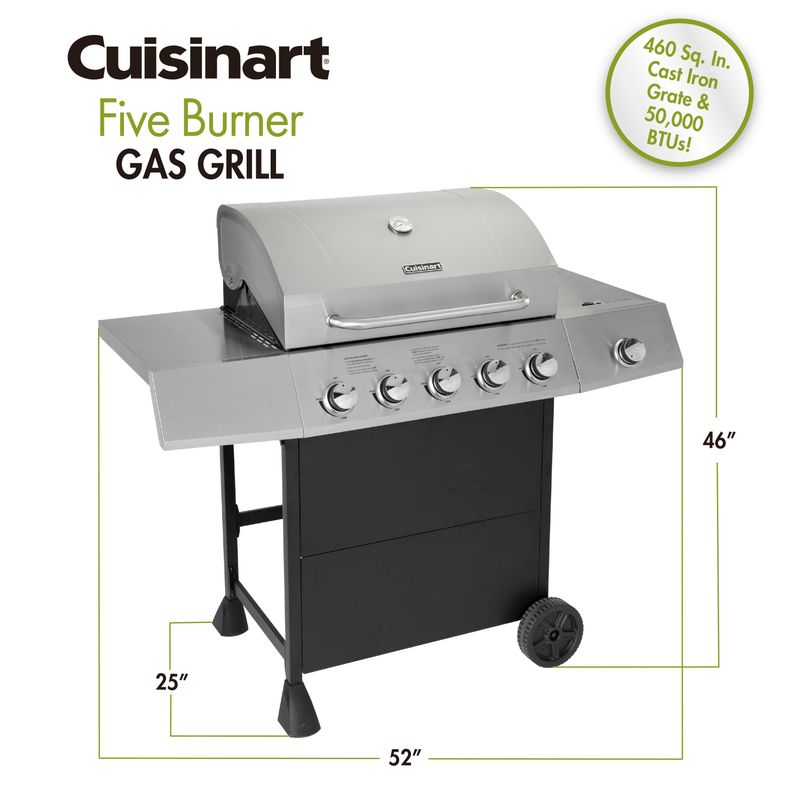 Cuisinart - 5 Burner Gas Grill w/ Side Burner