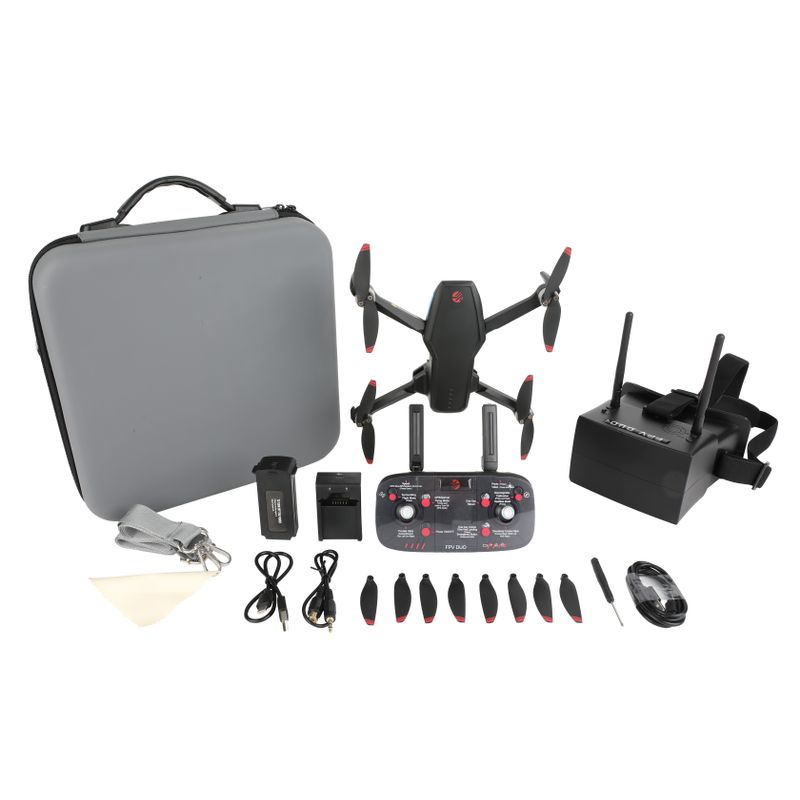 Vivitar - GPS FPV Duo Camera Racing Drone w/ Flight Immersive Goggles
