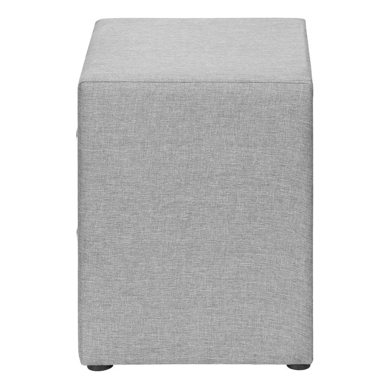 Bedroom Accent/ Nightstand/ End/ Side/ Lamp/ Storage Drawer/ Bedroom/ Upholstered/ Linen Look/ Grey/ Transitional