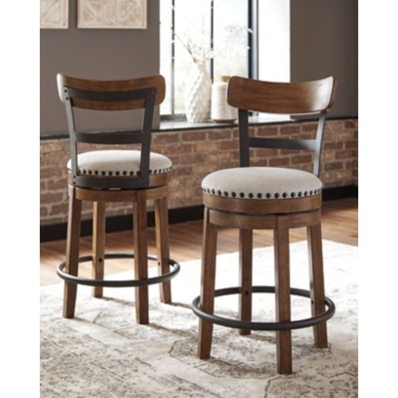 Brown Valebeck Upholstered Swivel Barstool (1/CN)