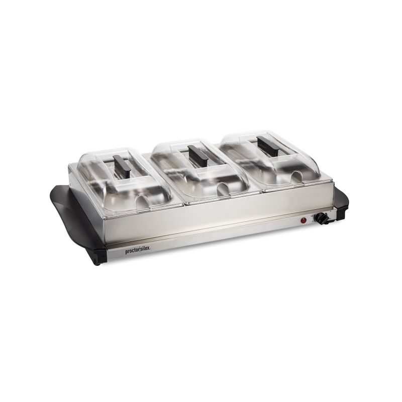 Proctor Silex - Triple Buffet Server - STAINLESS STEEL