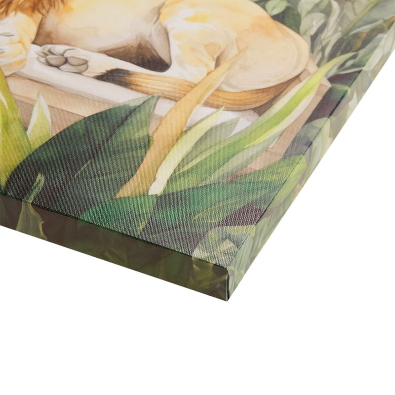 Lion Green Multi Jungle Feline Jungle Lion Canvas Wall Art See below