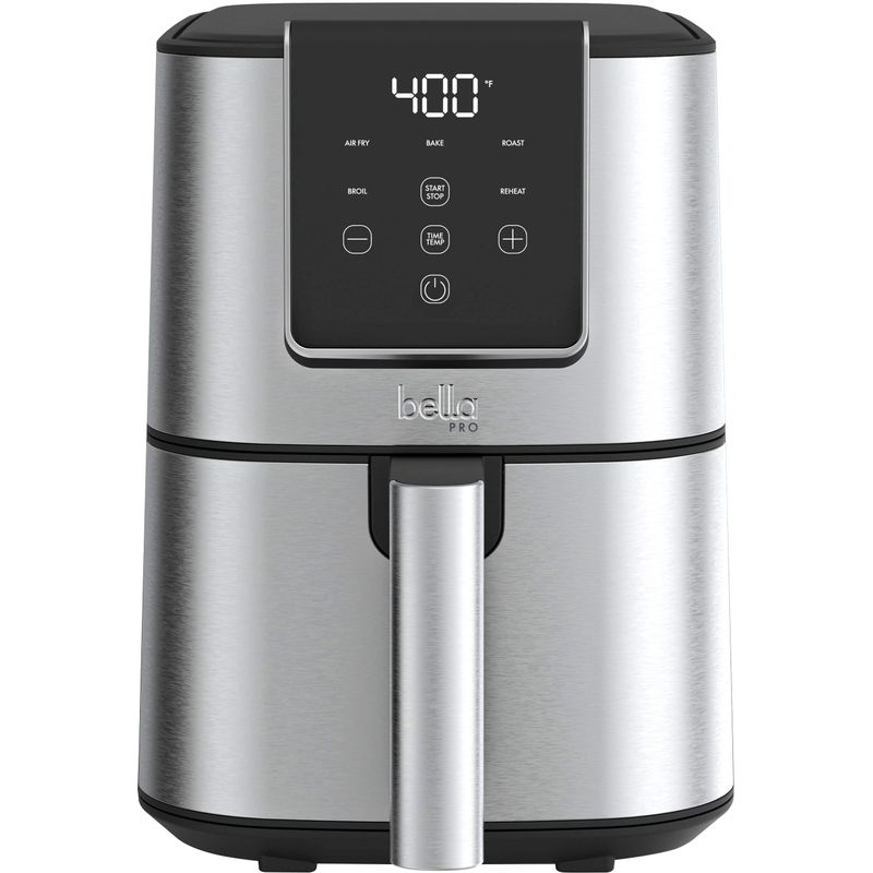 bella PRO - 4-qt. Touchscreen Slim Air Fryer - Stainless Steel