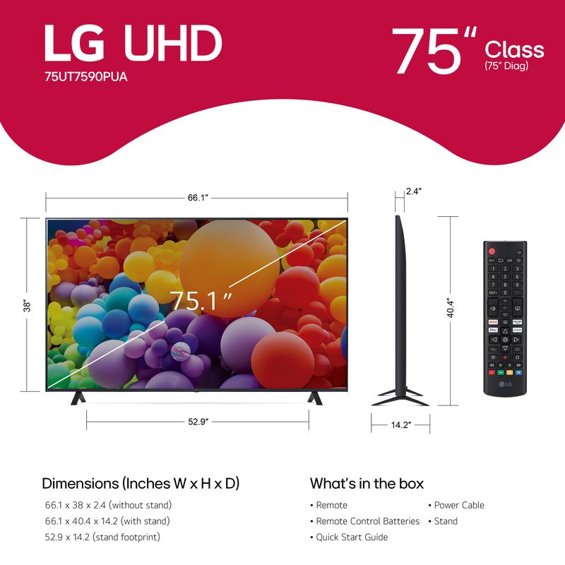 LG - 75" Class UT75 Series LED 4K UHD Smart webOS TV (2024)