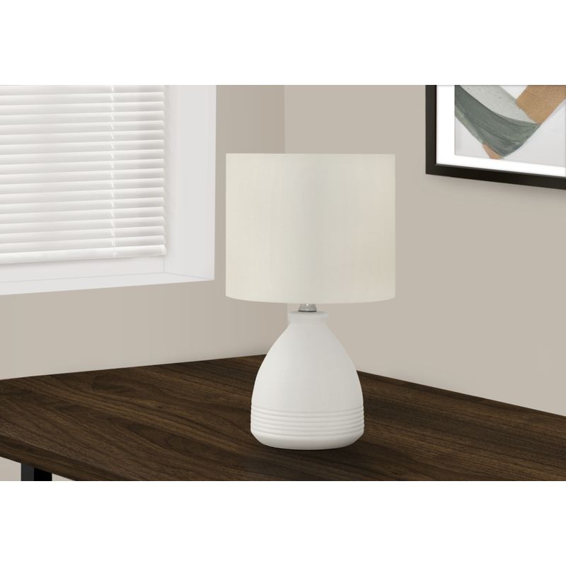 Lighting - 17"H Table Lamp Cream Ceramic / Ivory Shade