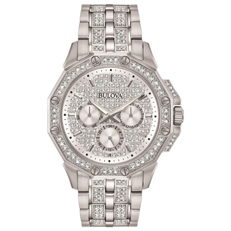 Bulova - Mens Octava Silver Swarovski Crystal Watch