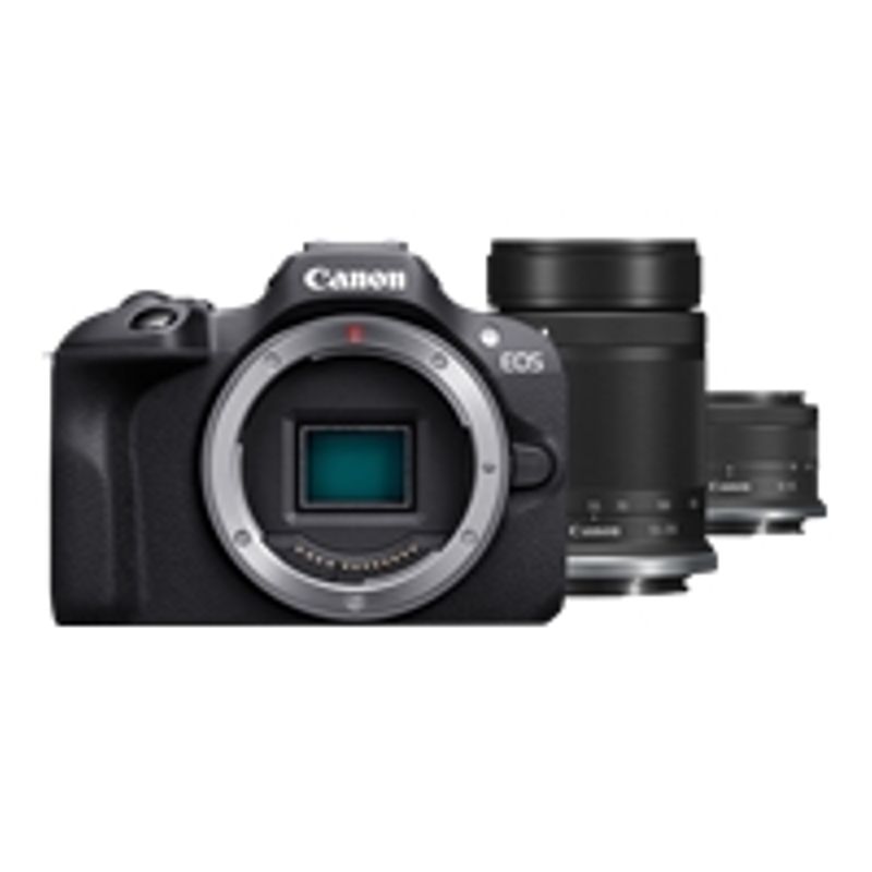 Canon EOS R100 - digital camera RF-S 18-45mm F4.5-6.3 IS STM lens 55-210mm F5.0-7.1 IS STM lens