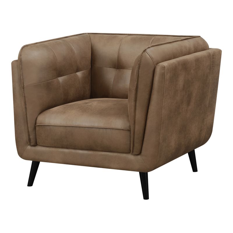 Thatcher Upholstered Button Tufted Chair Brown