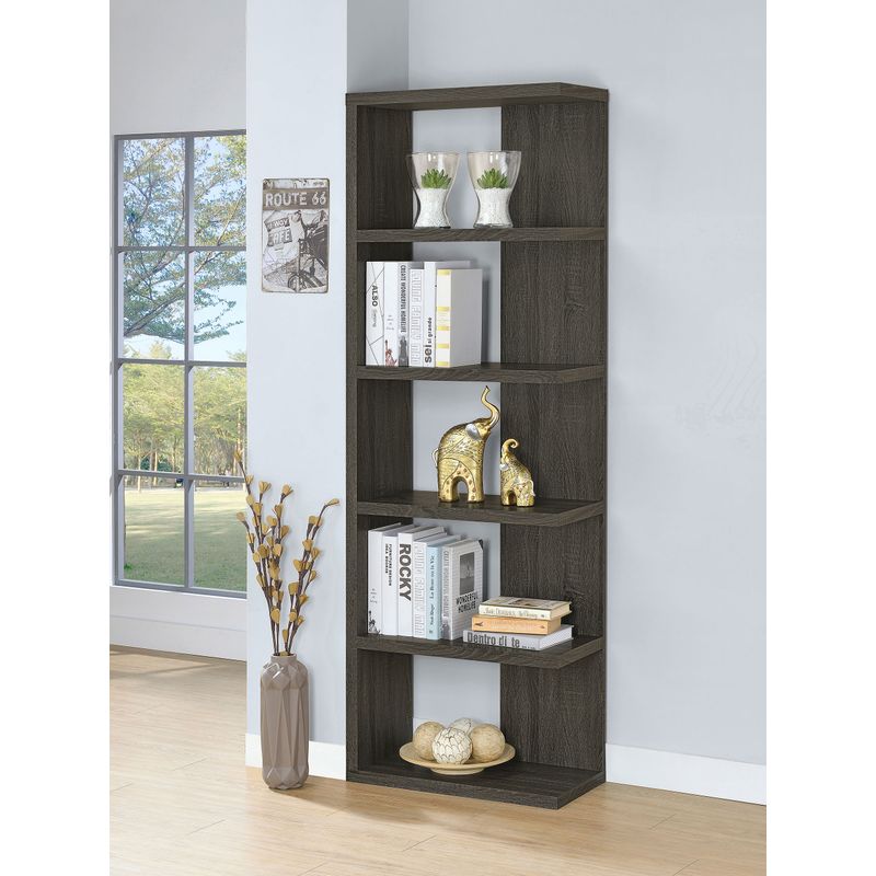 Harrison 5-tier Bookcase Weathered Grey