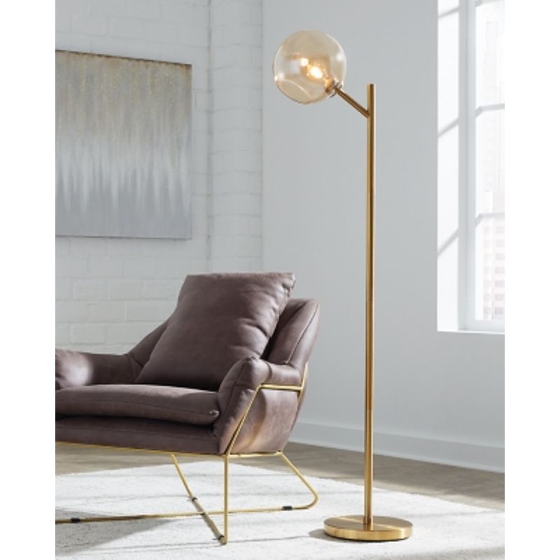 Amber/Gold Finish Abanson Metal Floor Lamp (1/CN)