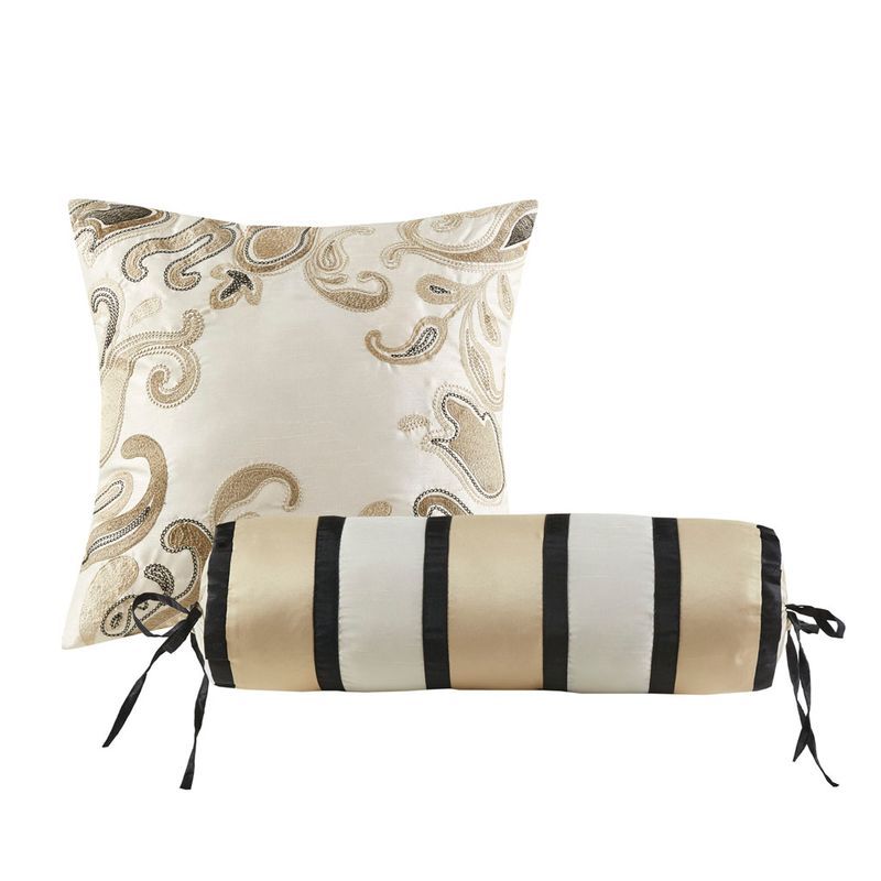 Black Aubrey 5 Piece Jacquard Bedspread Set with Throw Pillows, King