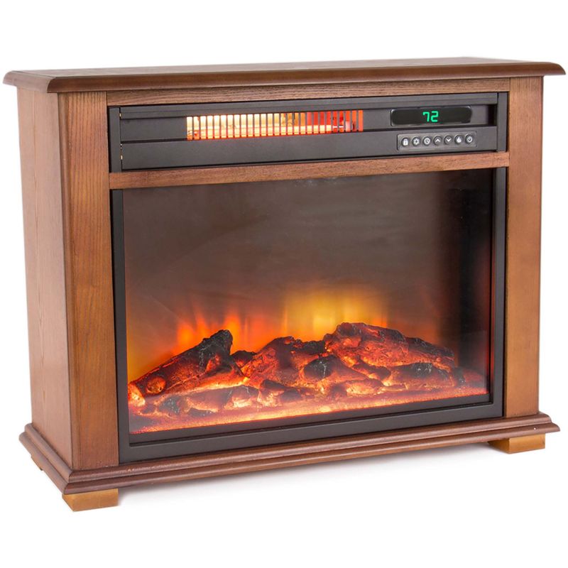 Medium Square Fireplace with Decorative Mantel Trim