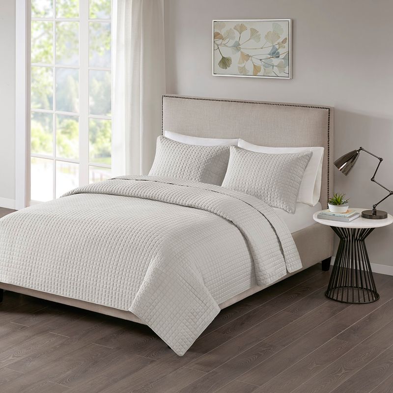 Grey Otto 3 Piece Reversible Quilt Set Full/Queen
