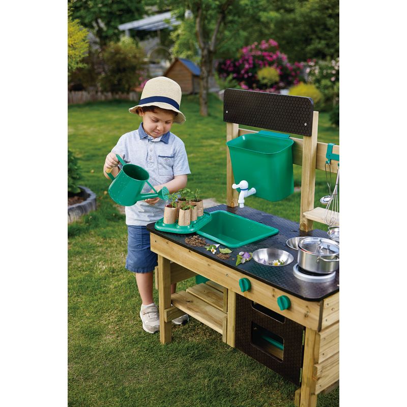 Wooden Outdoor Kitchen Playset w/ Accessories Ages 3+ Years