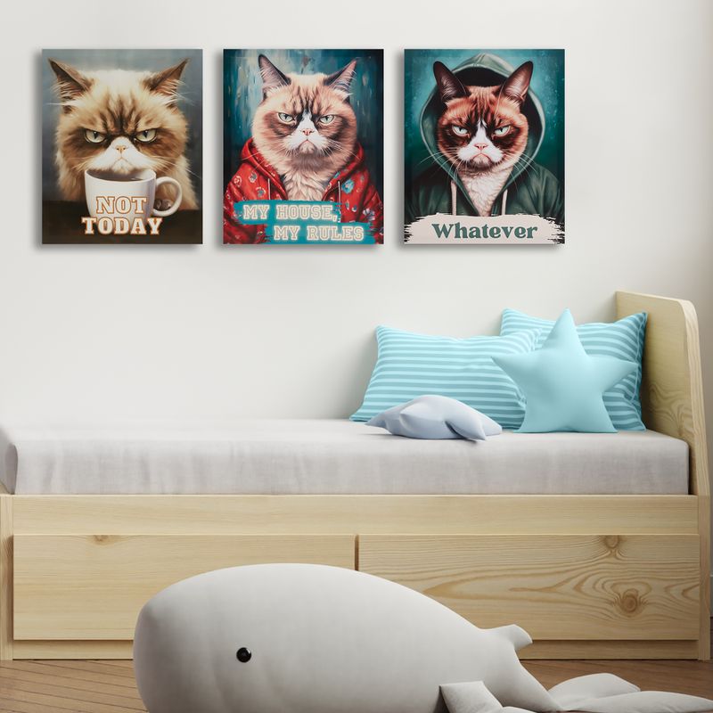 Whatever/Multi Grumpy Cats Whatever Canvas Wall Art See below