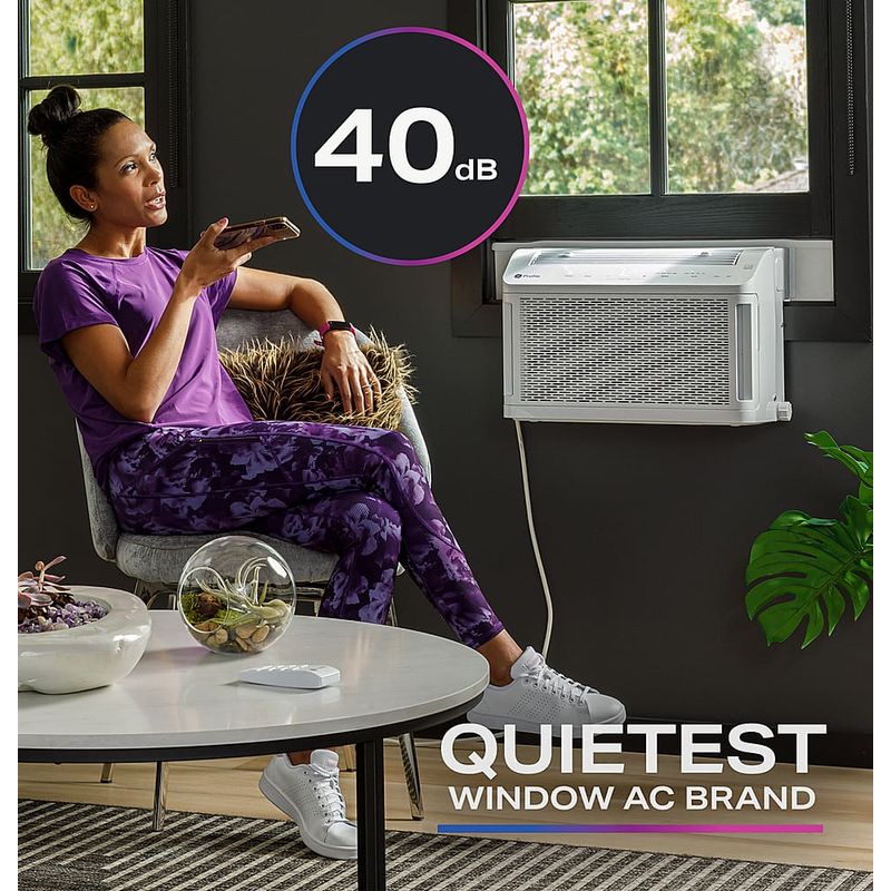 GE Profile - ClearView 550 Sq. Ft. 12,200 BTU Smart Ultra Quiet Window Air Conditioner - White
