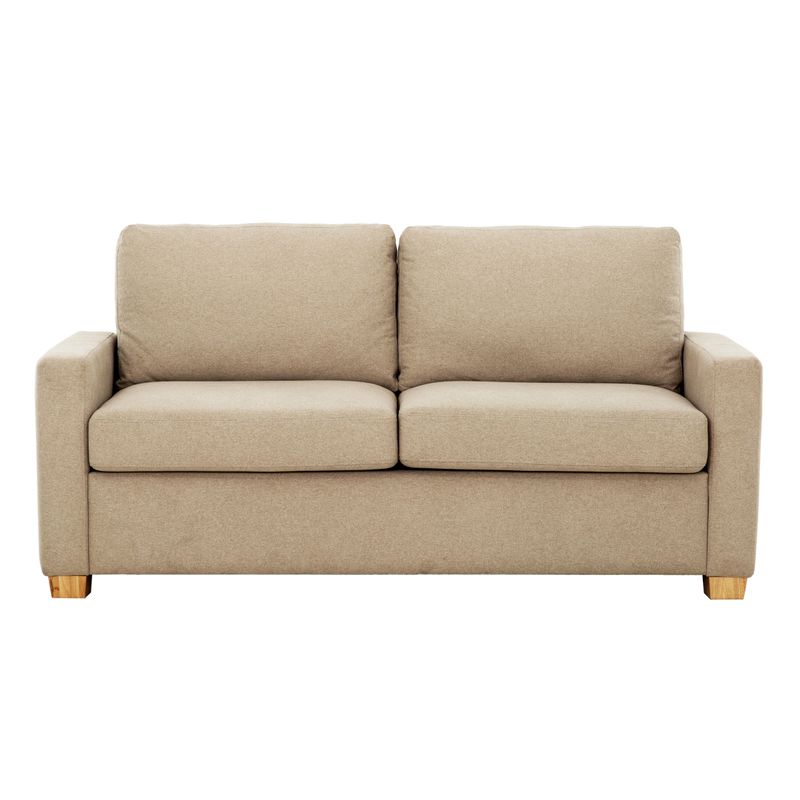 Reign Beige 73 in. Convertible Full Sleeper Sofa with USB Port