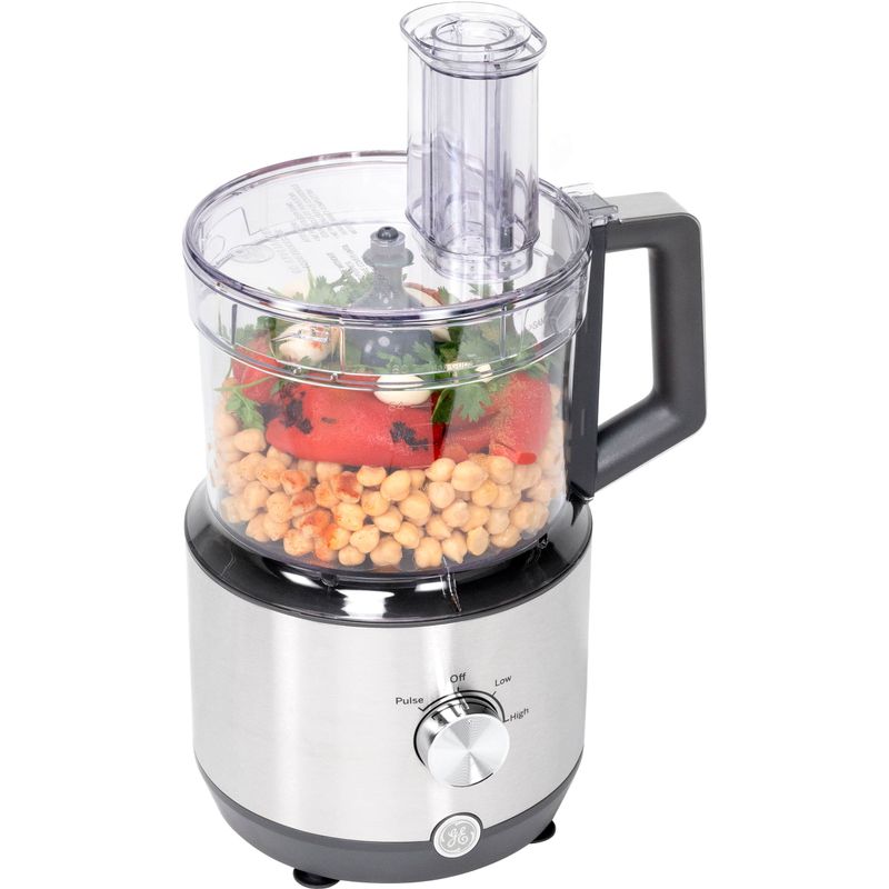 GE - 12-Cup Food Processor with Accessories - Stainless Steel