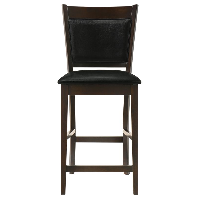 Jaden Upholstered Counter Height Stools Black and Espresso (Set of 2)