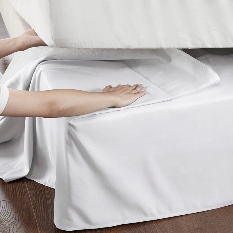 White Simple Fit Wrap Around Adjustable Bedskirt One Size