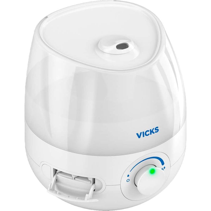 Vicks Mini Filter Free Cool Mist Humidifier, Small Room - Variable Mist Control - Works with Vicks VapoPads - White