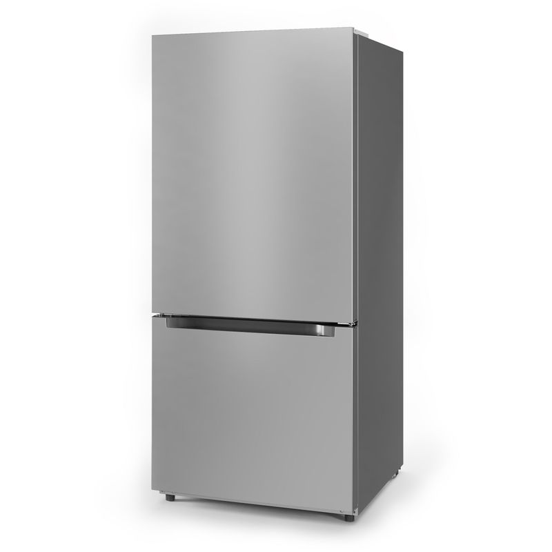 Midea - 18.7-Cu. Ft. Bottom Mount Refrigerator, Stainless Steel