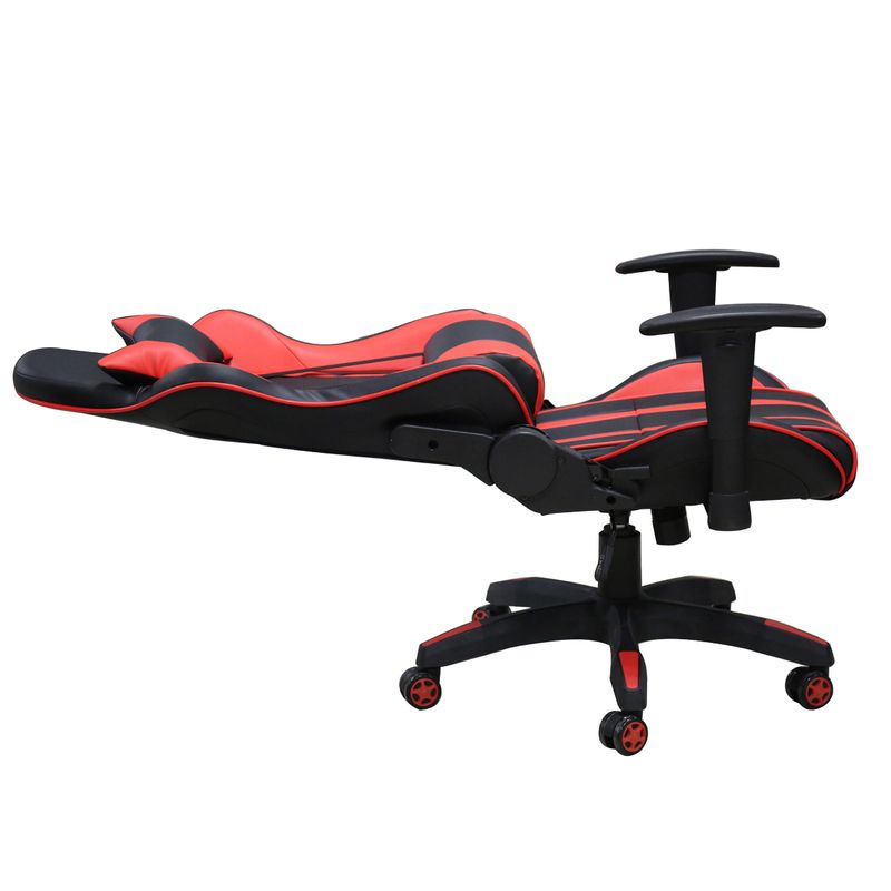 Felix Faux Leather Ergonomic Height Adjustable Reclining Swivel Office Gaming Chair in Black/Red