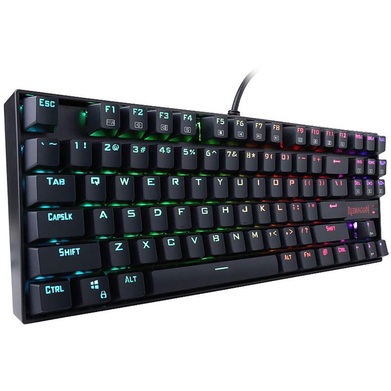 REDRAGON - Kumara K552 RGB Wired TKL Gaming Mechanical Blue Switch Keyboard with RGB Backlighting - Black