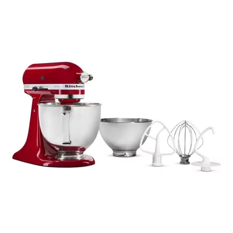 KitchenAid Value Bundle Artisan Series 5 Quart Tilt-Head Stand Mixer in Red with additional 3 Quart bowl