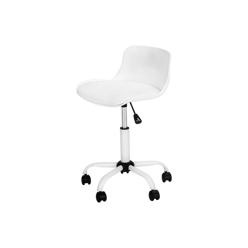 Office Chair/ Adjustable Height/ Swivel/ Ergonomic/ Computer Desk/ Work/ Juvenile/ Metal/ Pu Leather Look/ White/ Contemporary/ Modern