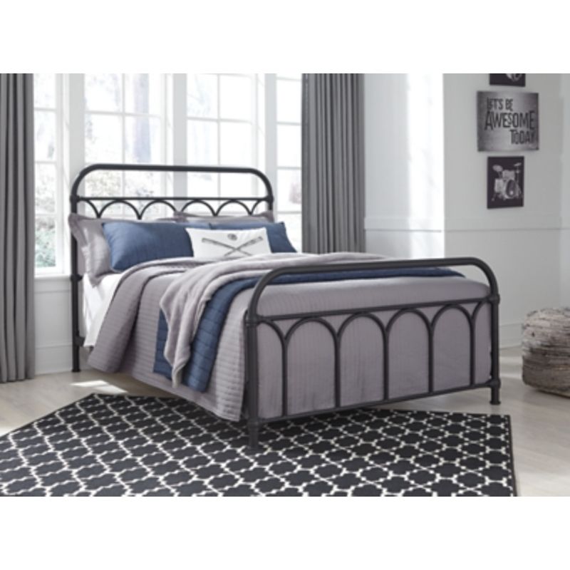 Black Nashburg Full Metal Headboard/Footboard/Rails