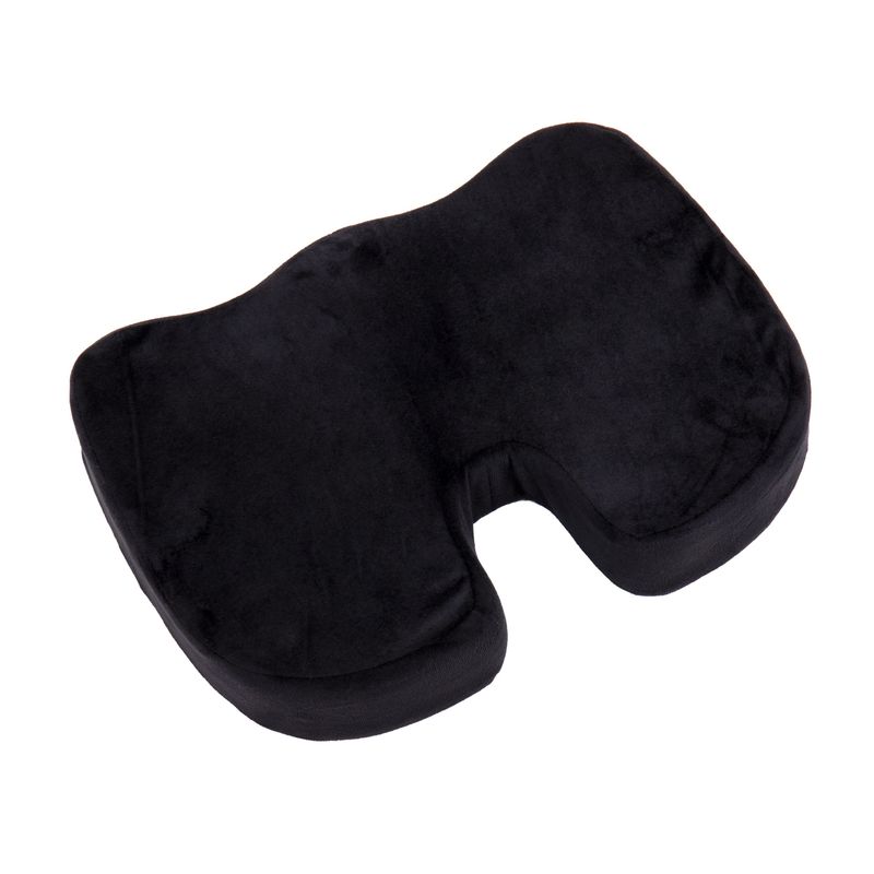 Mind Reader - Office Chair Cushion, Ergonomic, Orthopedic, Portable, Car Seat, Memory Foam, 18"L x 13.5"W x 2.75"H - Black