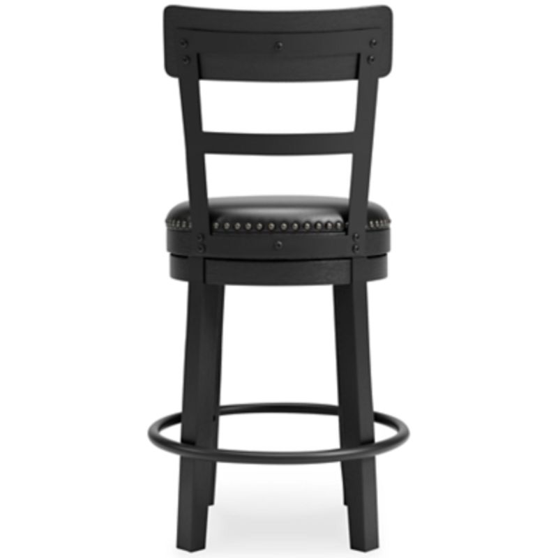 Black Valebeck Upholstered Swivel Barstool (1/CN)