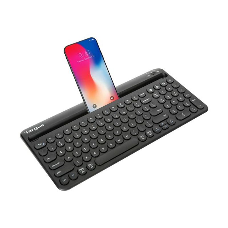 Targus - keyboard - with phone holder - black - antimicrobial Input Device