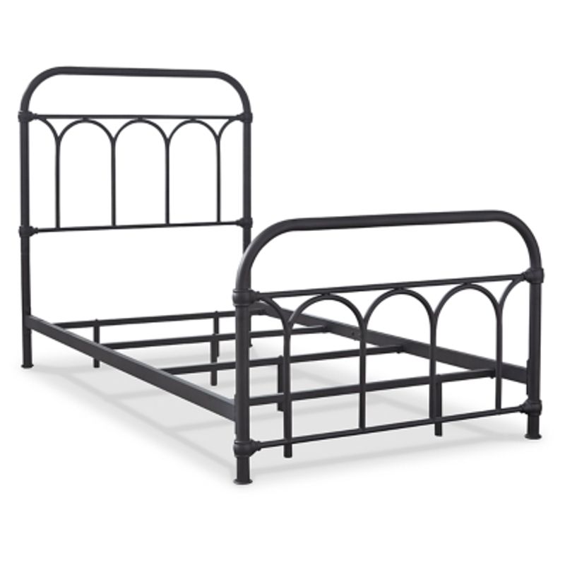 Black Nashburg Twin Metal Headboard/Footboard/Rails