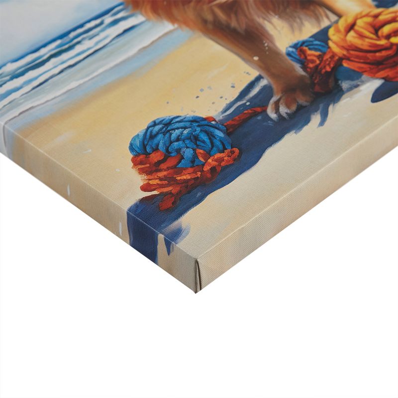 Golden Retriever/Blue Multi Beach Dogs Golden Retriever Canvas Wall Art See below