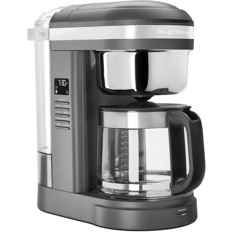 KitchenAid 12-Cup Drip Coffee Maker with Spiral Showerhead and Programmable Warming Plate in Matte Charcoal Gray