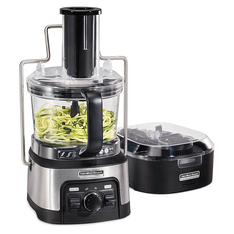 Hamilton Beach - Professional Spiralizing Stack Snap 12-Cup Food Processor - Black
