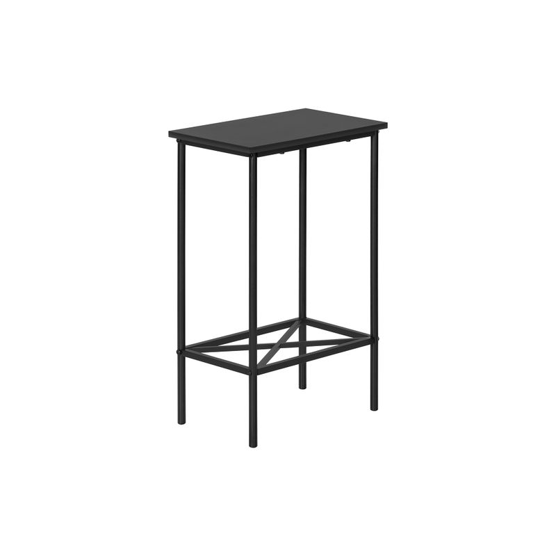 Accent Table/ Side/ End/ Narrow/ Small/ 2 Tier/ Living Room/ Bedroom/ Metal/ Laminate/ Black/ Contemporary/ Modern