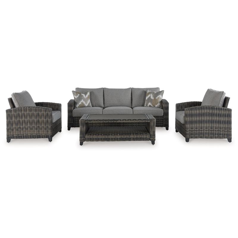 Oasis Court Outdoor Sofa/Chairs/Table Set (Set of 4)
