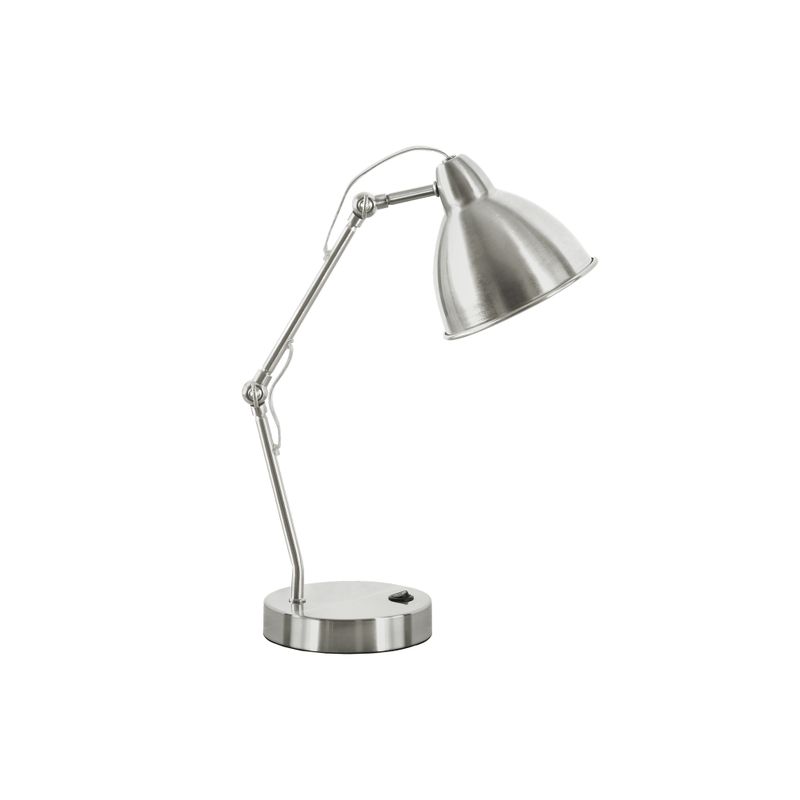 Lighting - 17"H Table Lamp Nickel Metal / Nickel Shade