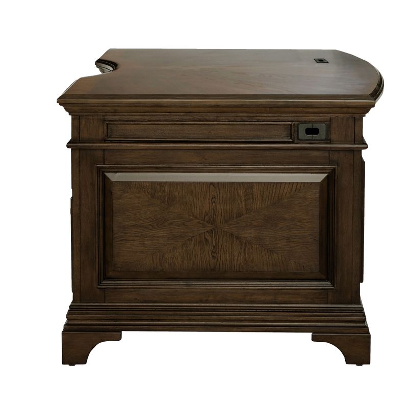 Hartshill Executive Desk with File Cabinets Burnished Oak