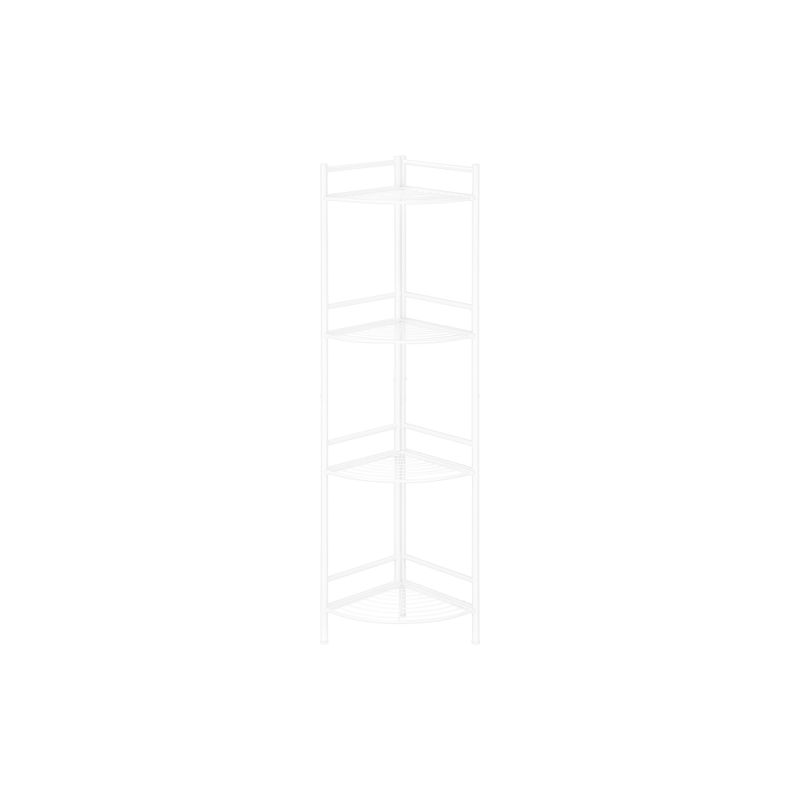 Bookshelf/ Bookcase/ Etagere/ Corner/ 3 Tier/ 58"H/ Office/ Bedroom/ Metal/ White/ Contemporary/ Modern