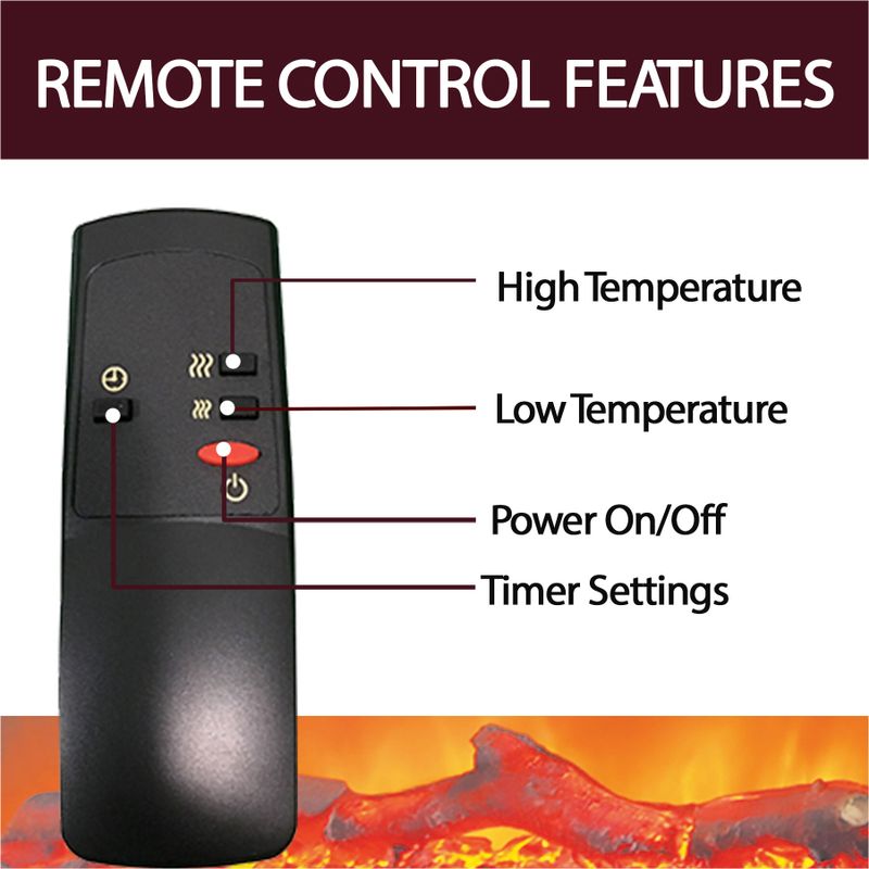 23-In. Freestanding 5116 BTU Electric Fireplace Insert with Remote Control