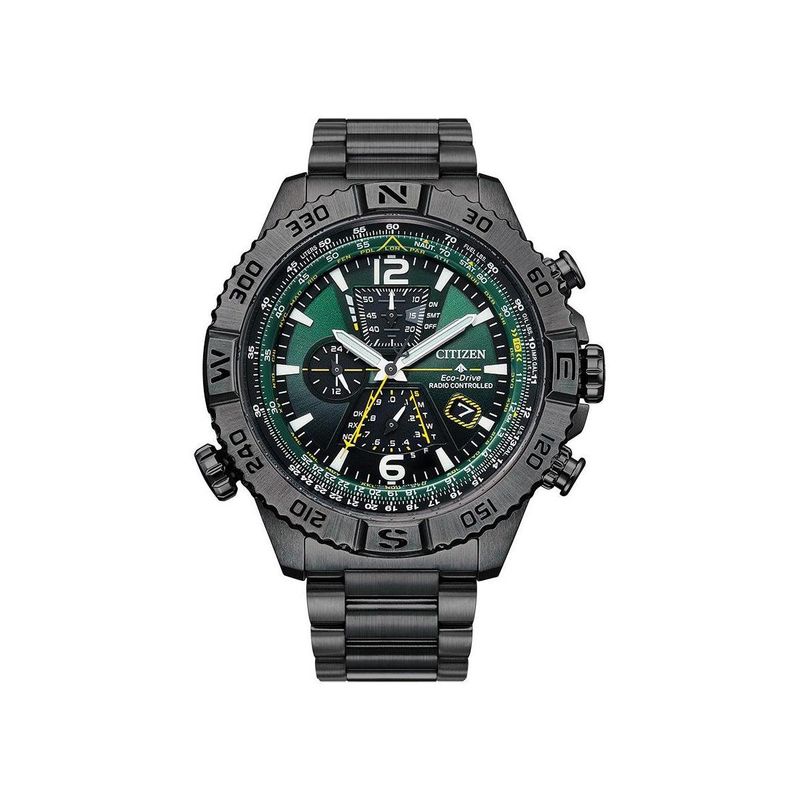 Citizen - Mens Promaster Navihawk A-T Eco-Drive Gray IP Watch Green Dial