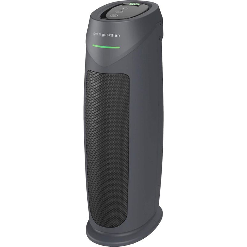 GermGuardian - 743 Sq. Ft. Tower Air Purifier with HEPA Filter, Intellisense Air Quality Monitor, UV-C, AC4880G - Graphite