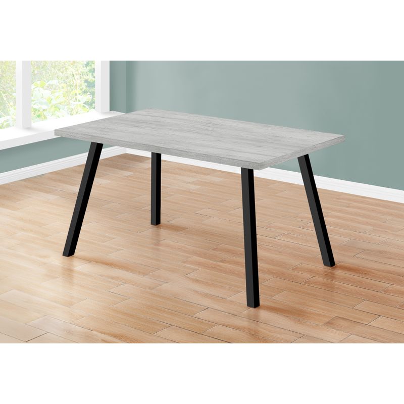 Dining Table - 36"X 60" / Grey / Black Metal